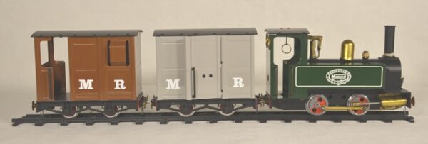 Mamod Steam Railway Spur 0 1x Lok / 2x Wagen grau/braun inkl Gleis